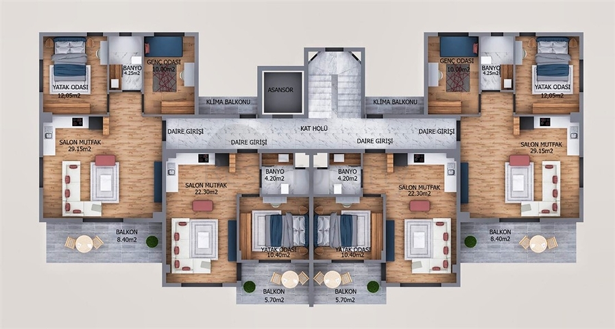 شقة 2+1 في التينتاس-منطقة أنطاليا 