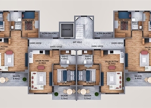 شقة 2+1 في التينتاس-منطقة أنطاليا 