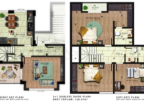 شقق دوبلكس 1+1 و 3+1 في كيمير - منطقة أنطاليا 
