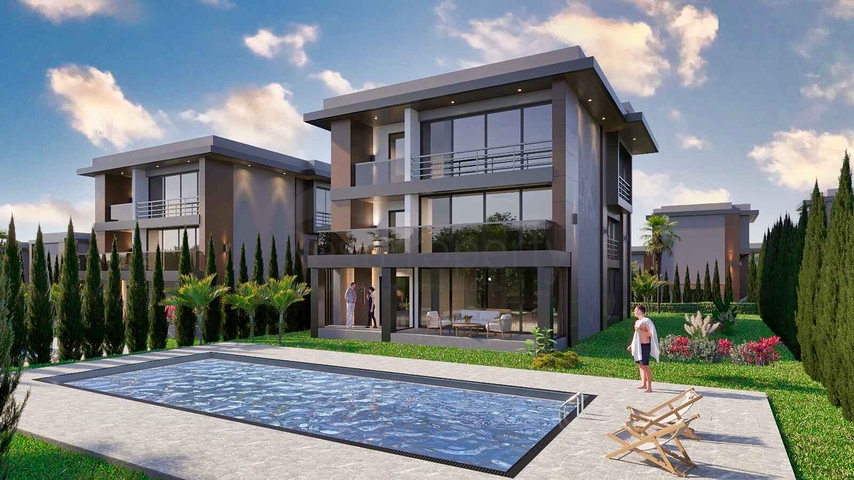 تخطيط فيلا 3 + 1 ، 4+2 في منطقة التينتاس - أنطاليا 