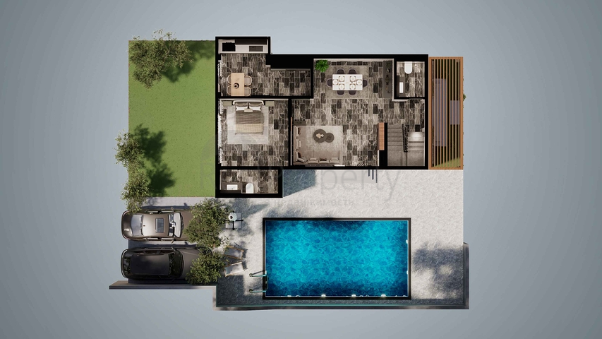 تخطيط فيلا 3 + 1 ، 4+2 في منطقة التينتاس - أنطاليا 