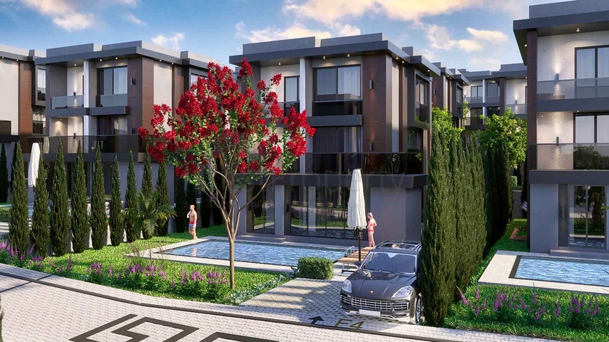 تخطيط فيلا 3 + 1 ، 4+2 في منطقة التينتاس - أنطاليا 