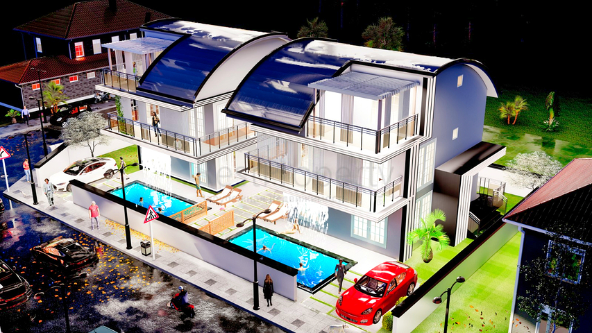 فيلا 5 + 1 في منطقة بيليك أنطاليا 