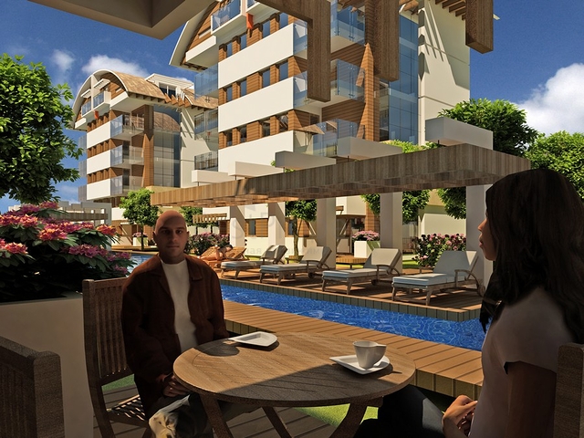 مجمع سكني بشقق مختلفة في أنطاليا