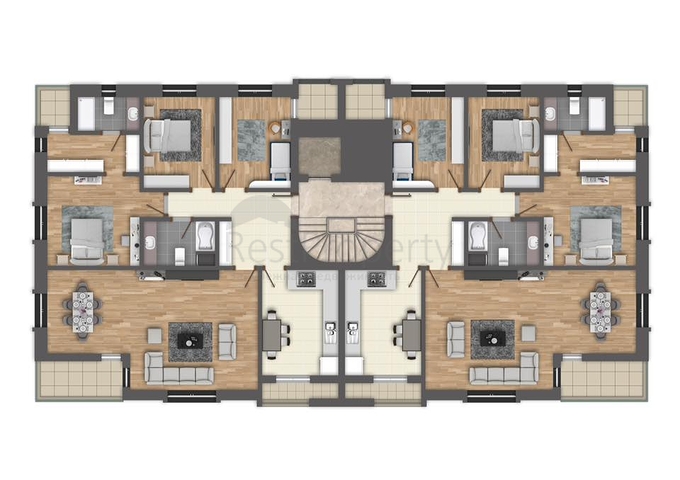 شقق بأحجام واسعة في وسط مدينة انطاليا