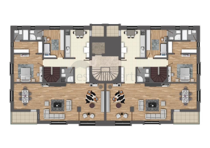 شقق بأحجام واسعة في وسط مدينة انطاليا