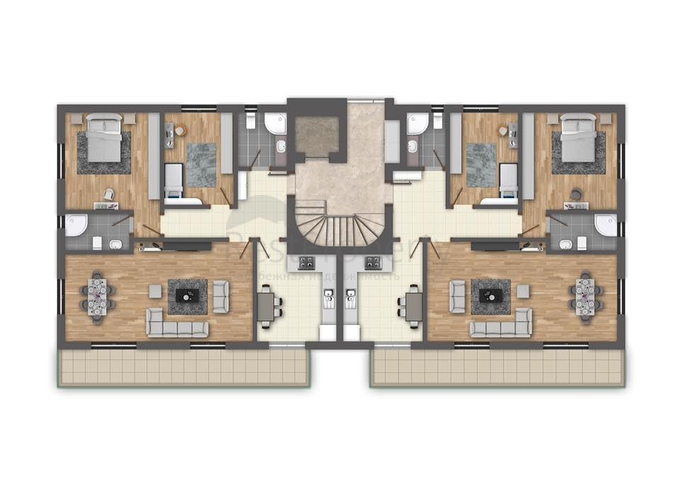 شقق بأحجام واسعة في وسط مدينة انطاليا