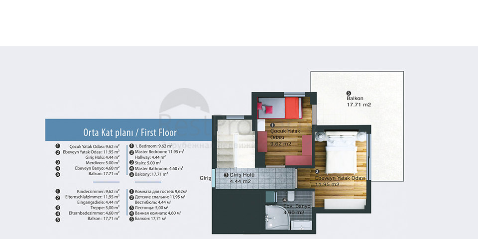 فيلات فاخرة بأربع غرف نوم للبيع في انطاليا , كيمير