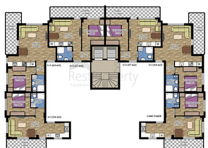 شقة بغرفة نوم واحدة مزودة بنظام تدفئة الغاز في انطاليا