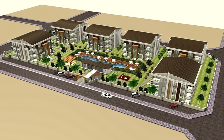 شقق بثلاث غرف نوم في المنطقة الجديدة في انطاليا