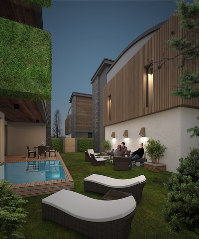 مشروع فيلات فاخرة قيد الإنتهاء في منطقة كونيالتي – أنطاليا