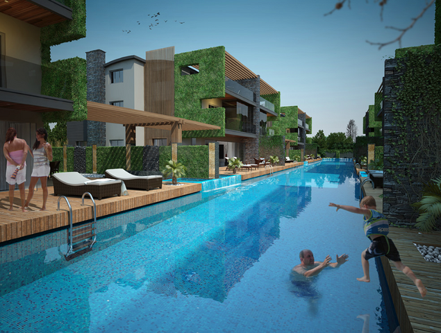 مشروع فيلات فاخرة قيد الإنتهاء في منطقة كونيالتي – أنطاليا