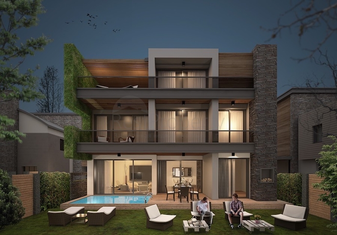 مشروع فيلات فاخرة قيد الإنتهاء في منطقة كونيالتي – أنطاليا