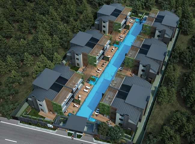 مشروع فيلات فاخرة قيد الإنتهاء في منطقة كونيالتي – أنطاليا