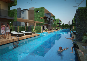 مشروع فيلات فاخرة قيد الإنتهاء في منطقة كونيالتي – أنطاليا