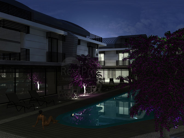 مجمع فيلات في المراحل النهائية من الإنشاء في منطقة كونيالتي – أنطاليا