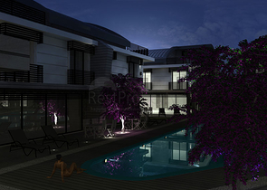 مجمع فيلات في المراحل النهائية من الإنشاء في منطقة كونيالتي – أنطاليا