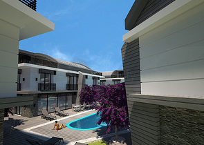 مجمع فيلات في المراحل النهائية من الإنشاء في منطقة كونيالتي – أنطاليا