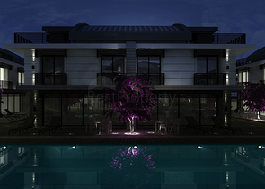 مجمع فيلات في المراحل النهائية من الإنشاء في منطقة كونيالتي – أنطاليا