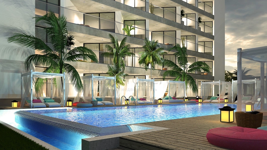 شقق ضمن مجمع جميل على شاطئ البحر قيد الإنشاء شمال مدينة قبرص التركية 