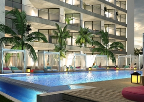 شقق ضمن مجمع جميل على شاطئ البحر قيد الإنشاء شمال مدينة قبرص التركية 