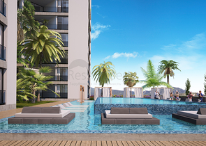 شقق ضمن مجمع جميل على شاطئ البحر قيد الإنشاء شمال مدينة قبرص التركية 