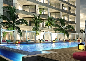 شقق ضمن مجمع جميل على شاطئ البحر قيد الإنشاء شمال مدينة قبرص التركية 