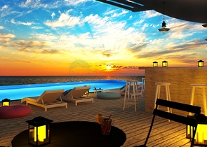 شقق ضمن مجمع جميل على شاطئ البحر قيد الإنشاء شمال مدينة قبرص التركية 