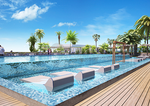 شقق ضمن مجمع جميل على شاطئ البحر قيد الإنشاء شمال مدينة قبرص التركية 