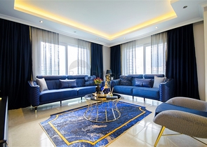 شقة بغرفة نوم وصالة ضمن مجمع مريح في منطقة محمودلار- ألانيا.