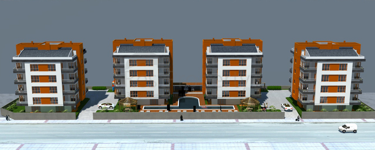 مجمع سكني في المراحل النهائية من البناء في منطقة كونيالتي – أنطاليا