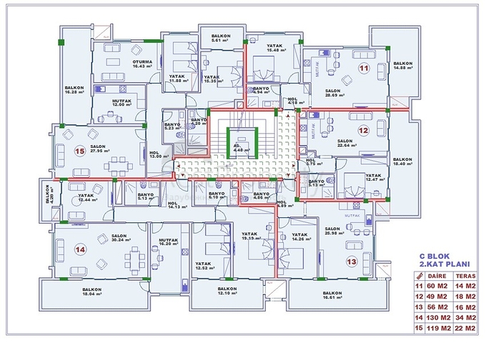 شقق وبنتهاوس ضمن مجمع حديث في منطقة أوبا – ألانيا