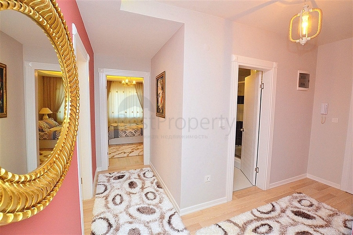 شقة مفروشة بإطلالة بحرية وجبلية في منطقة محمودلار – ألانيا