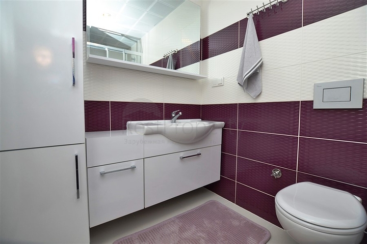 شقة مفروشة بإطلالة بحرية وجبلية في منطقة محمودلار – ألانيا