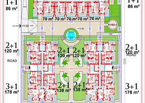 شقق فاخرة ضمن مجمع حديث قيد الإنشاء في منطقة محمودلار – ألانيا