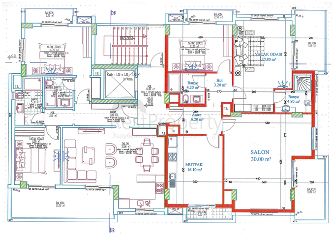 شقق بتصاميم متنوعة -بناء سكني قريب من البحر - مهموتلار / الانيا  