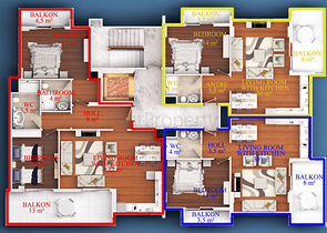 شقق بتصاميم متنوعة -بناء سكني قريب من البحر - مهموتلار / الانيا  