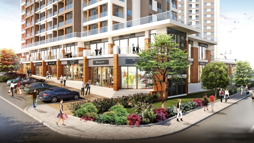 شقق عائلية ضمن مجمع سكني حديث في منطقة بيلك دوزو في اسطنبول 