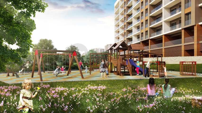 شقق عائلية ضمن مجمع سكني حديث في منطقة بيلك دوزو في اسطنبول 