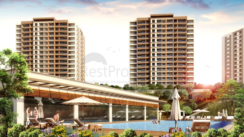 شقق عائلية ضمن مجمع سكني حديث في منطقة بيلك دوزو في اسطنبول 