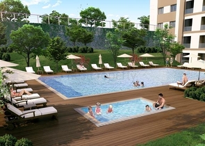 شقق عائلية ضمن مجمع سكني حديث في منطقة بيلك دوزو في اسطنبول 