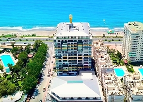 اطلالة مباشرة على البحر - شقة غرفة وصالة - مجمع فاخر - مهموتلار / الانيا 