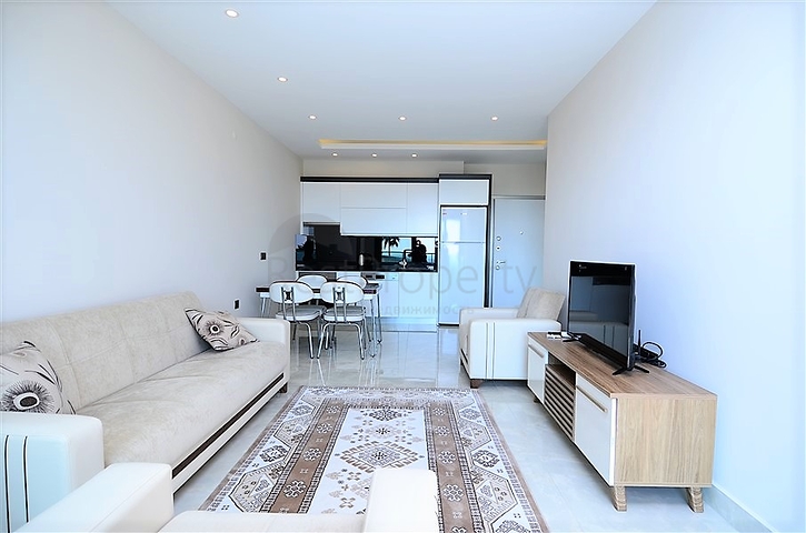 اطلالة بحر مباشرة - مجمع فاخر - شقة مفروشة من تصميم غرفة وصالة - مهموتلار / الانيا 