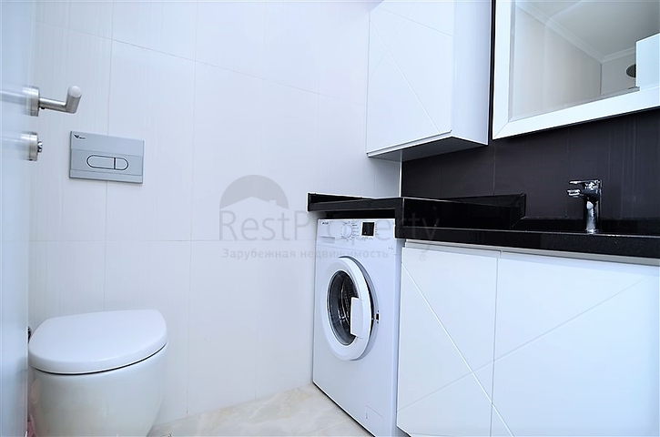 اطلالة بحر مباشرة - مجمع فاخر - شقة مفروشة من تصميم غرفة وصالة - مهموتلار / الانيا 