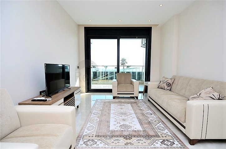 اطلالة بحر مباشرة - مجمع فاخر - شقة مفروشة من تصميم غرفة وصالة - مهموتلار / الانيا 