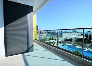 اطلالة بحر مباشرة - مجمع فاخر - شقة مفروشة من تصميم غرفة وصالة - مهموتلار / الانيا 