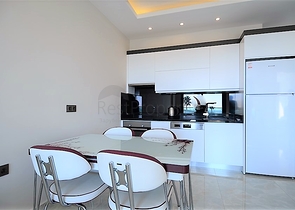 اطلالة بحر مباشرة - مجمع فاخر - شقة مفروشة من تصميم غرفة وصالة - مهموتلار / الانيا 