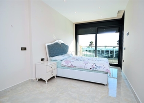 اطلالة بحر مباشرة - مجمع فاخر - شقة مفروشة من تصميم غرفة وصالة - مهموتلار / الانيا 