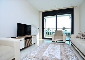 اطلالة بحر مباشرة - مجمع فاخر - شقة مفروشة من تصميم غرفة وصالة - مهموتلار / الانيا 