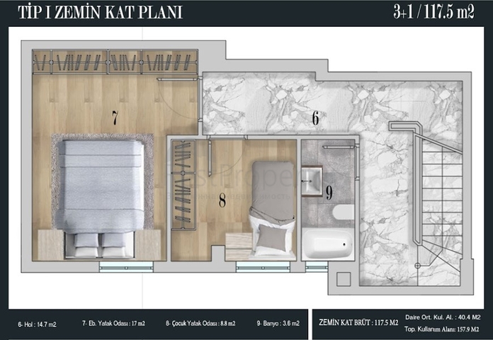 مشروع منتهي في وسط أنطاليا على بعد 150 م من البحر